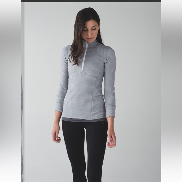 LULULEMON KANTO CATCH ME 1/2 Zip Jacket Heathered Herringbone - Picture 5 of 8